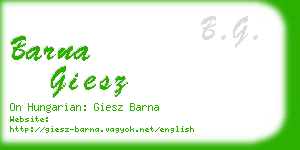 barna giesz business card